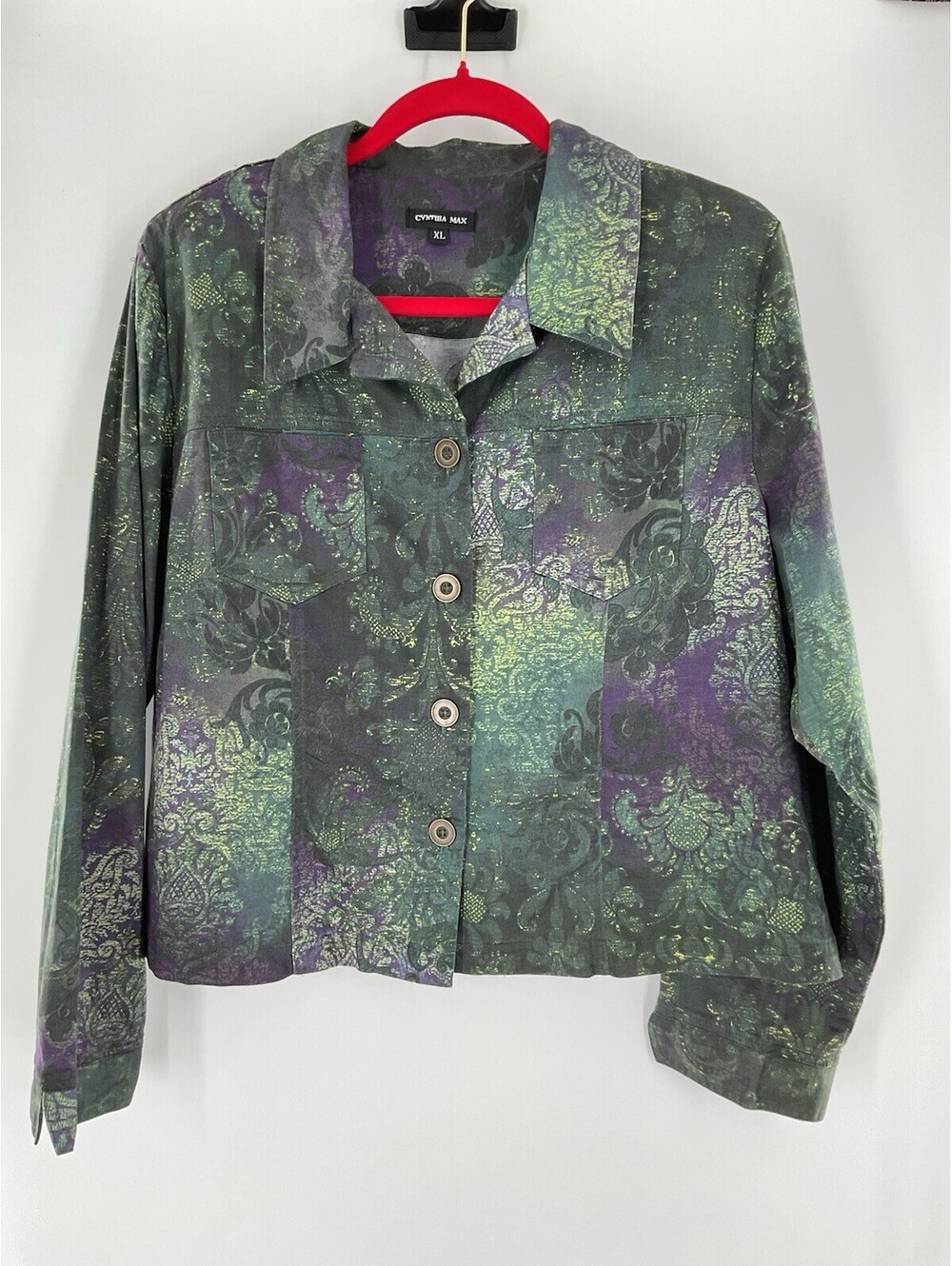 Cynthia Max Women’s Xl Paisley Button Up Jacket 104